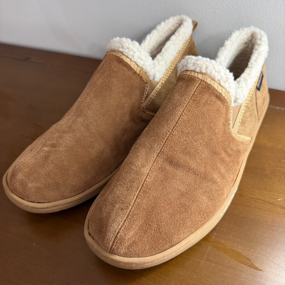 Pendleton Westerley Tan Brown Suede Shearling Lined Slippers PMF19RP3-214 Men 11